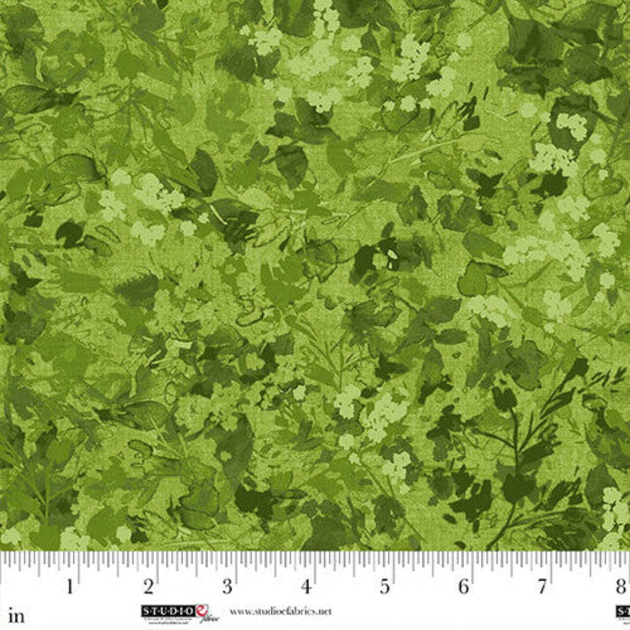 Fabric Studio E Lime Green Leaf Texture Neighborhood Association by the Quarter Yard 8430-66